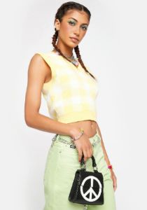Yellow Cable Knit Vest sold by Dolls Kill