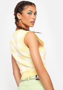 Yellow Cable Knit Vest sold by Dolls Kill