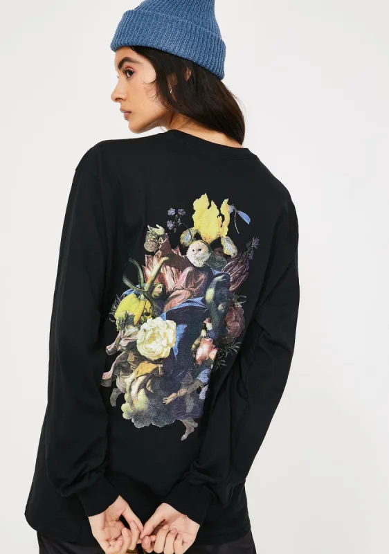 Black Heavenly Bodies Long Sleeve Graphic Tee sold by Dolls Kill