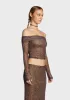 Nagini Long Sleeve Bardot Top sold by Dolls Kill