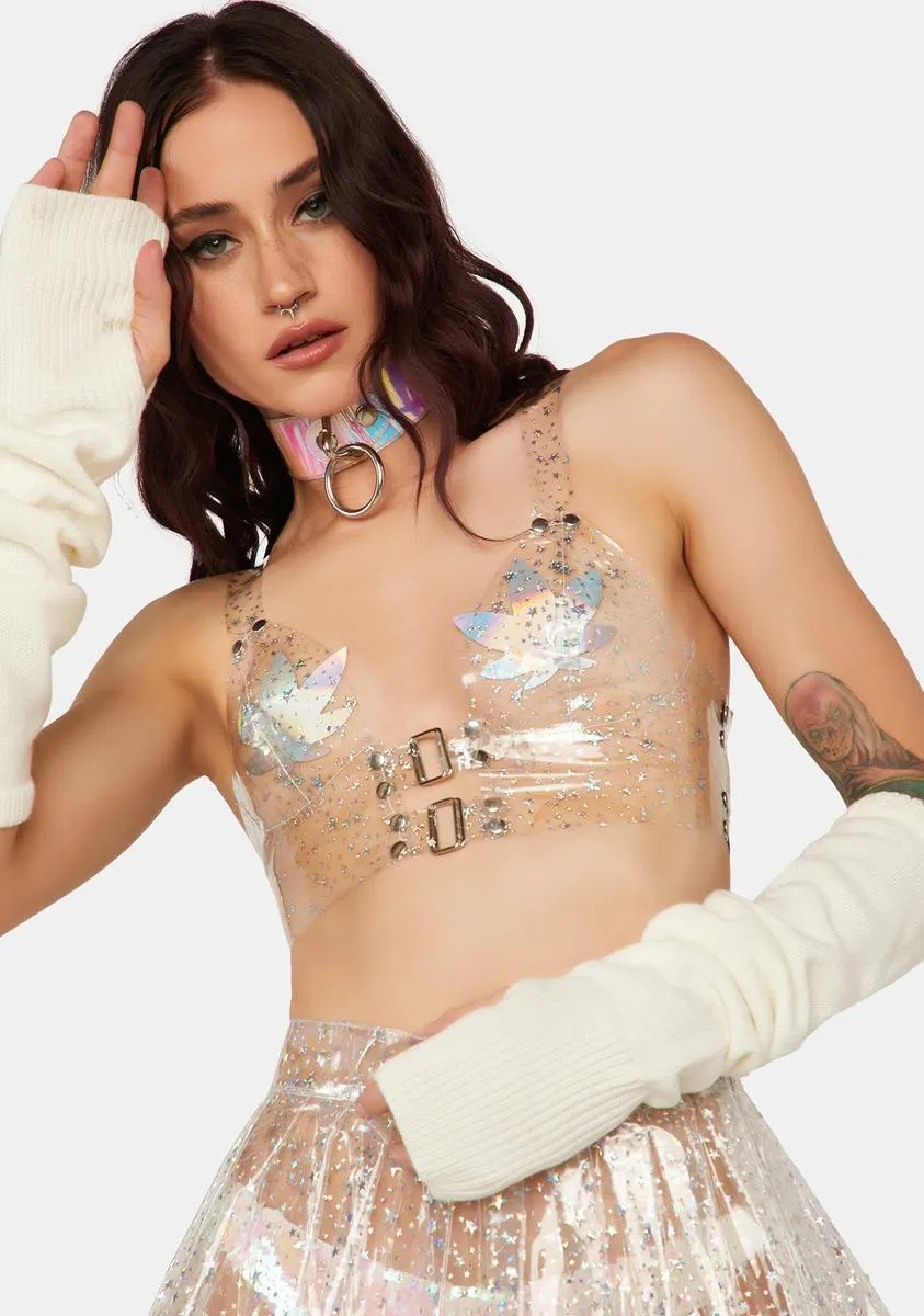 Icy Chasing Starlight Vinyl Bustier sold by Dolls Kill