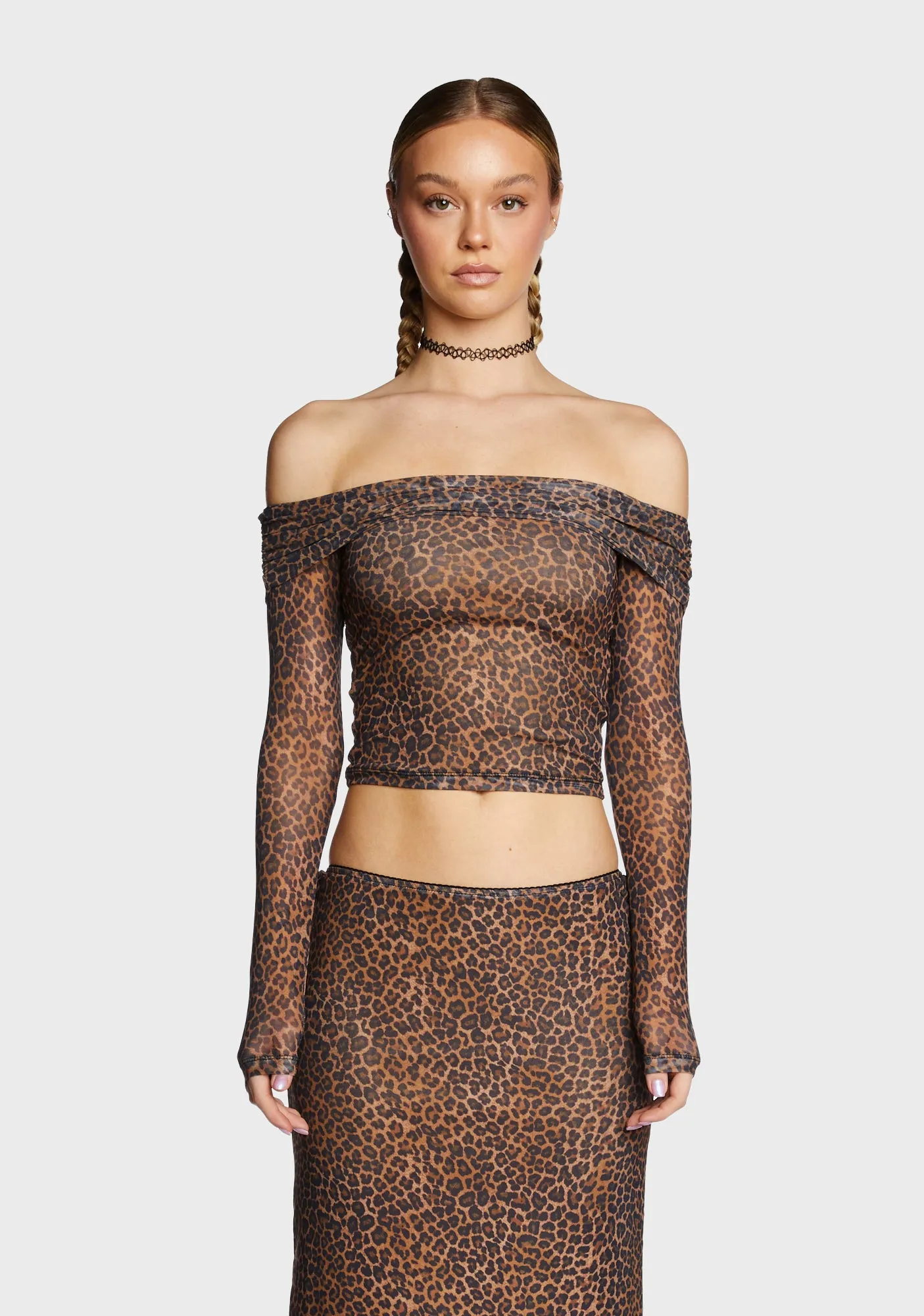 Nagini Long Sleeve Bardot Top sold by Dolls Kill