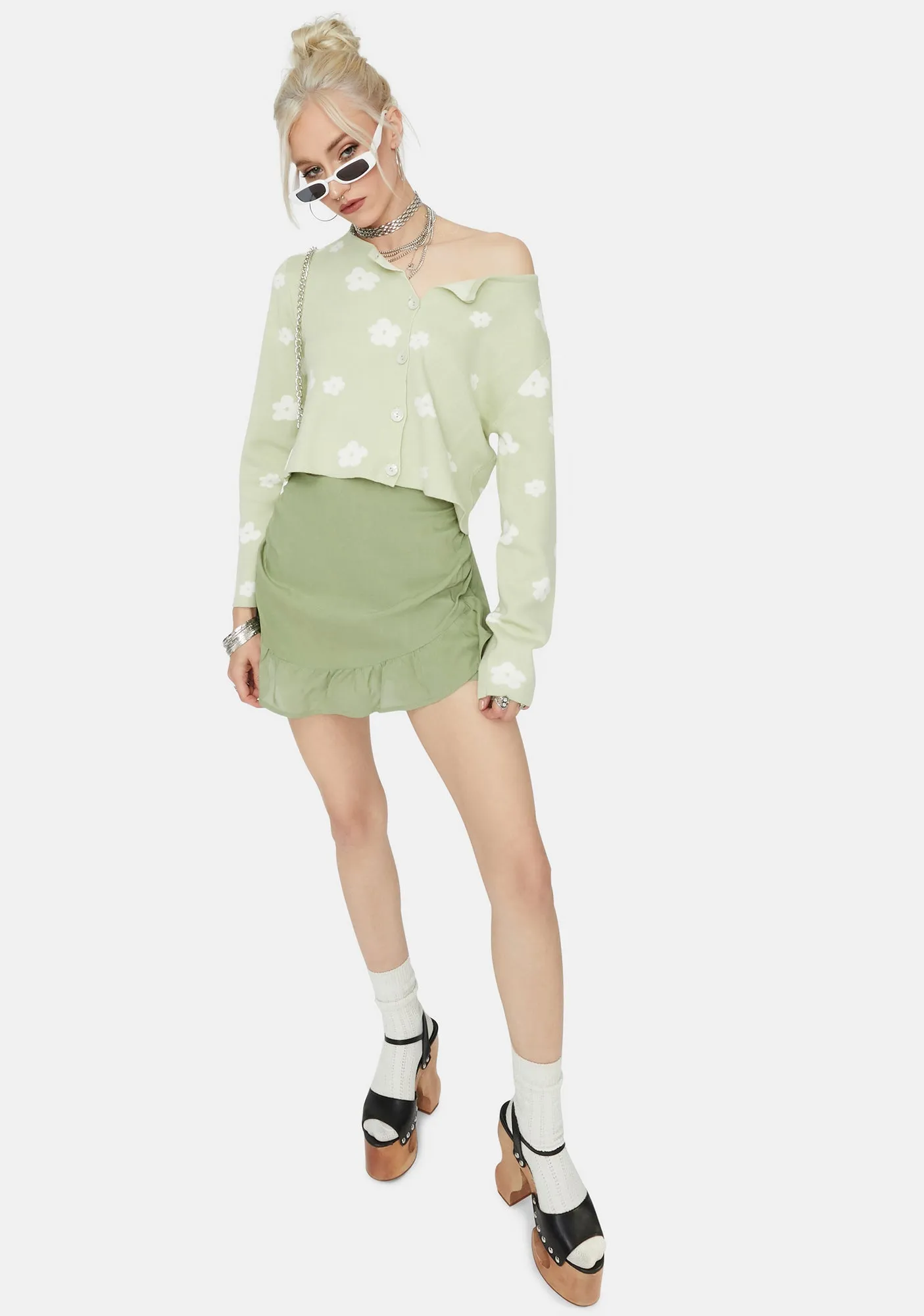 Through The Fields Floral Cropped Cardigan Top sold by Dolls Kill product image thumbnail 4