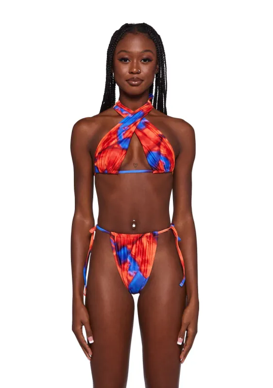 Abstract Print Bikini Top sold by Dolls Kill