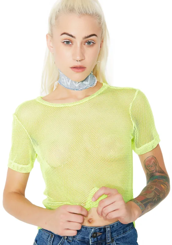 Neon In My Element Fishnet Top sold by Dolls Kill