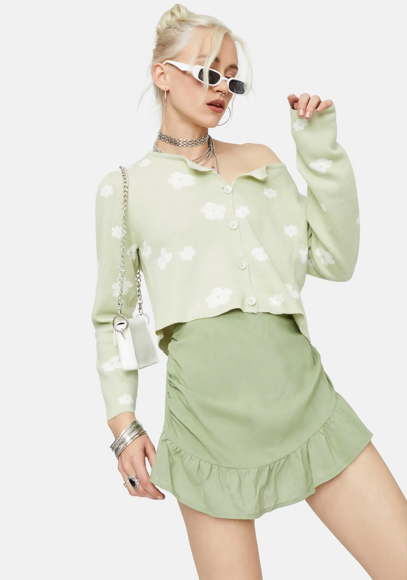 Through The Fields Floral Cropped Cardigan Top sold by Dolls Kill product image thumbnail 2