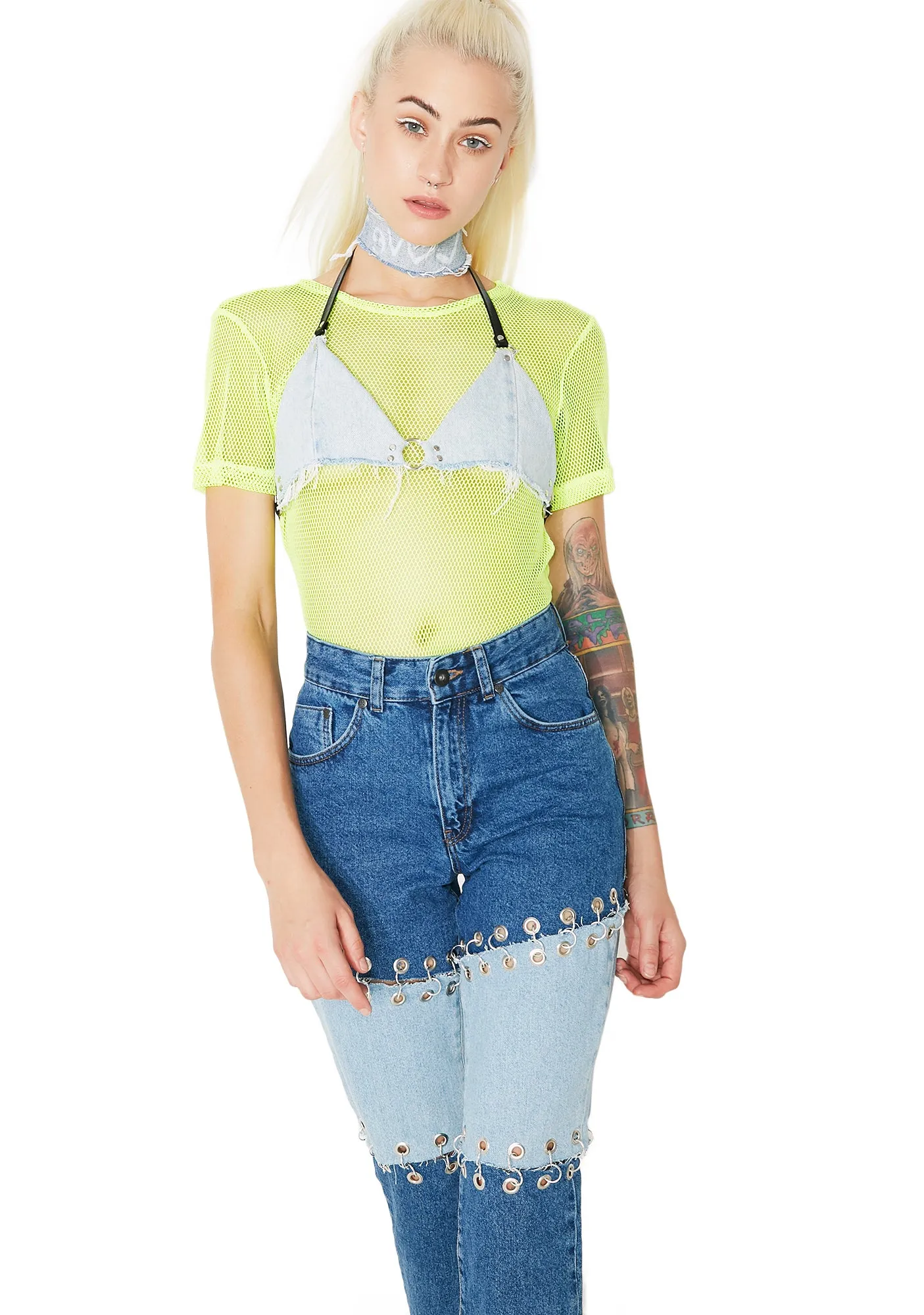 Neon In My Element Fishnet Top sold by Dolls Kill product image thumbnail 5