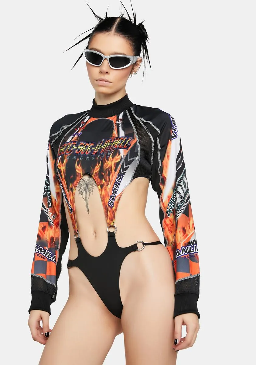 See You In Hell Cut-Out Bodysuit sold by Dolls Kill product image thumbnail 2