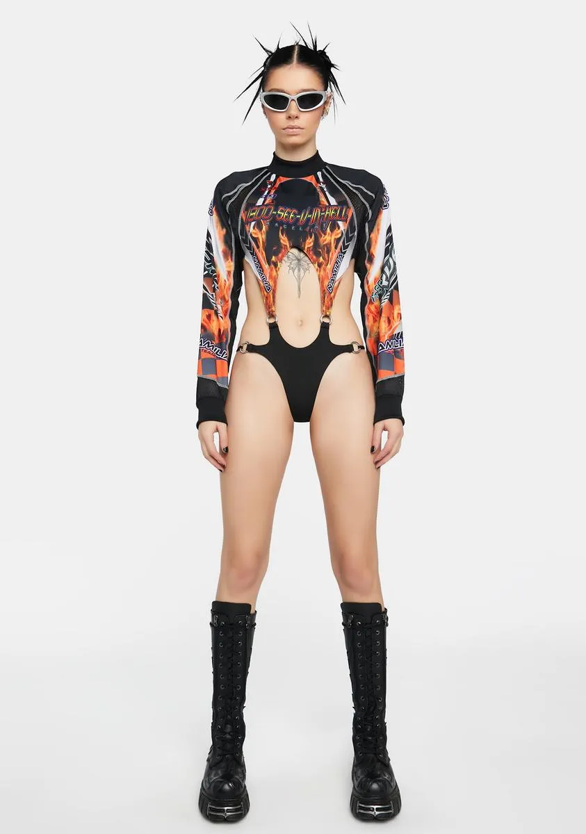 See You In Hell Cut-Out Bodysuit sold by Dolls Kill product image thumbnail 3