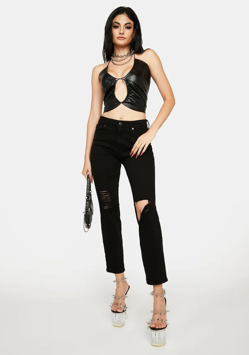 Always Overthinking Distressed Jeans sold by Dolls Kill product image thumbnail 3