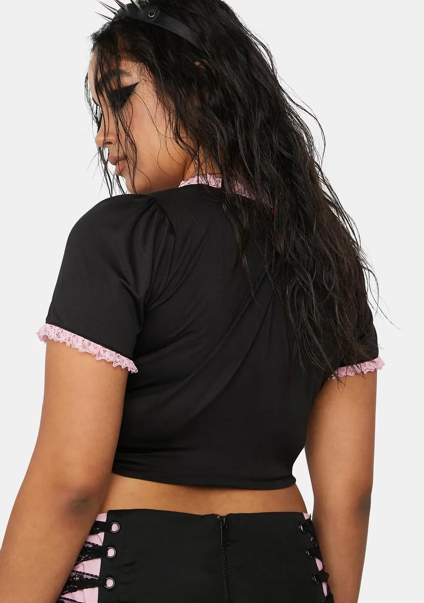 Plus Mischievous Lover Crop Tee sold by Dolls Kill product image thumbnail 4