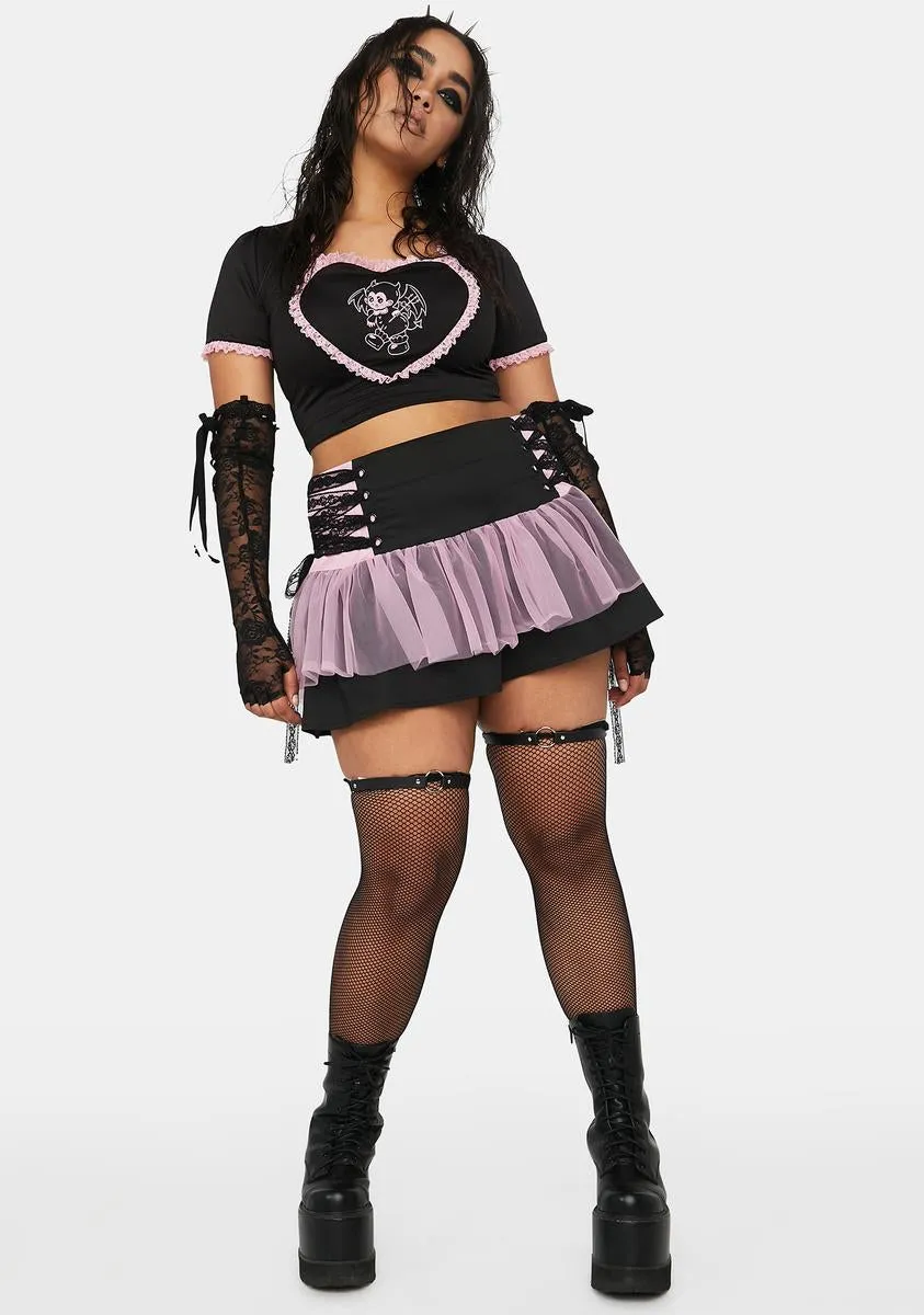 Plus Mischievous Lover Crop Tee sold by Dolls Kill product image thumbnail 3