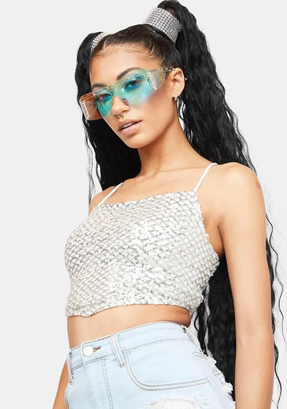 Sparkle And Shine Sequin Top sold by Dolls Kill