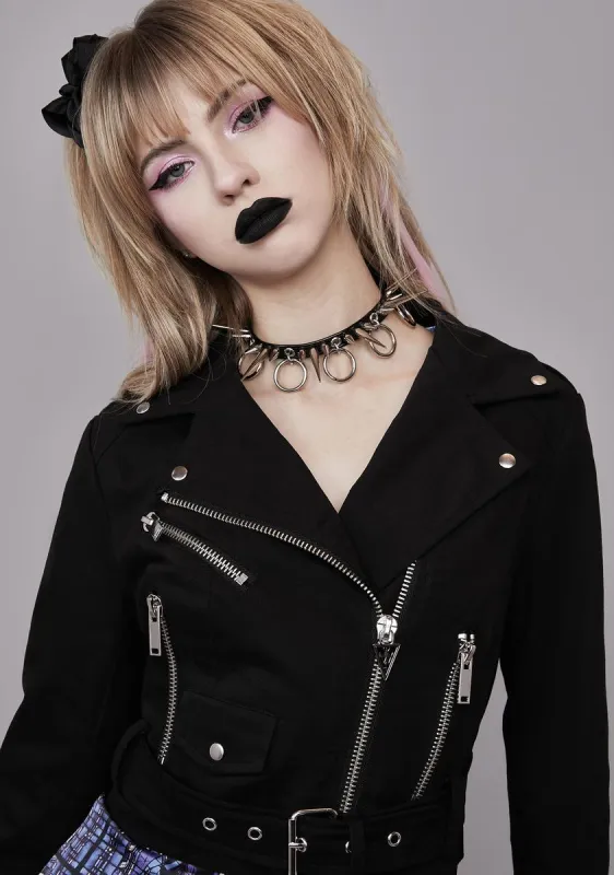 Spiritual Sacrilege Moto Jacket sold by Dolls Kill