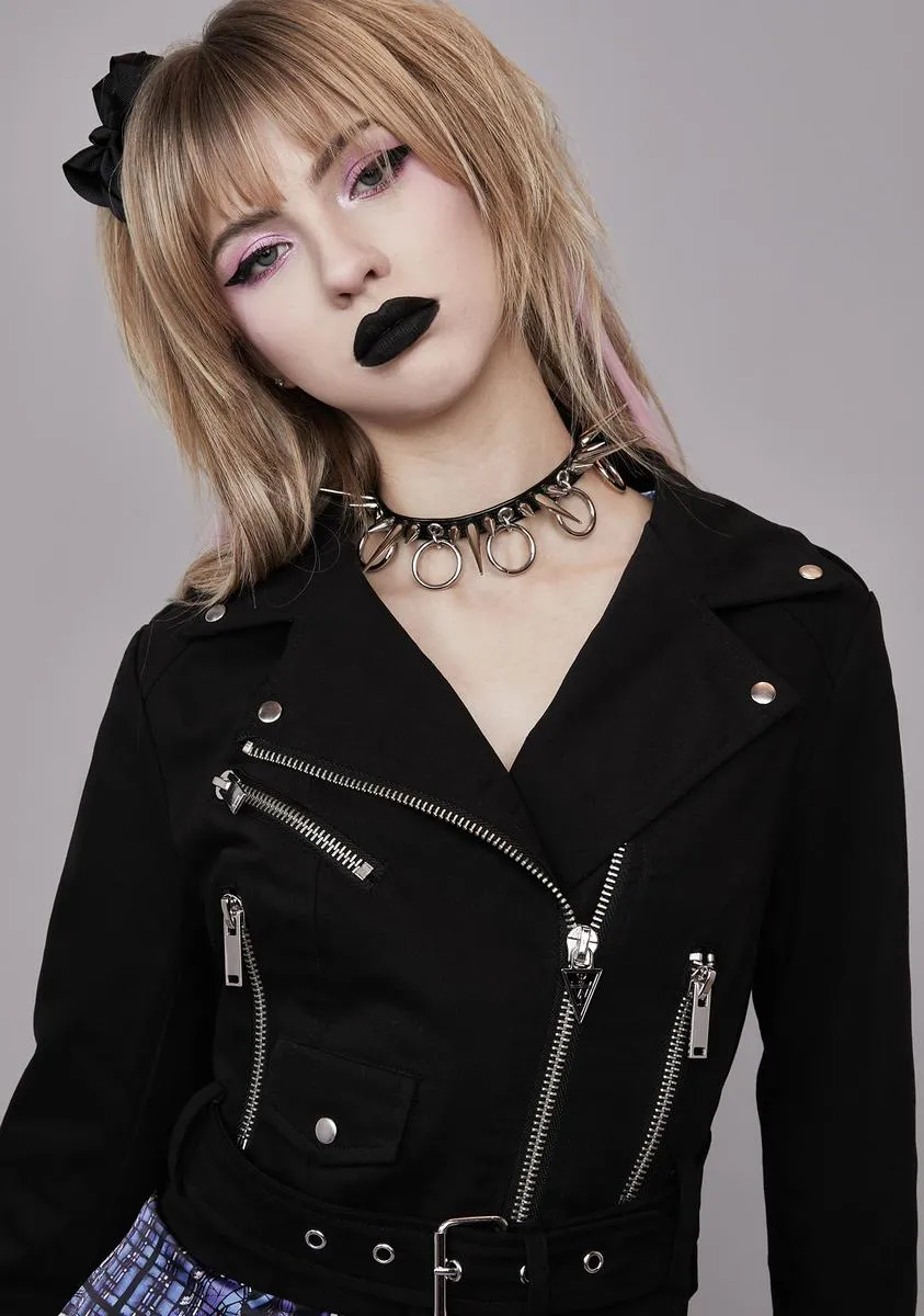 Spiritual Sacrilege Moto Jacket sold by Dolls Kill