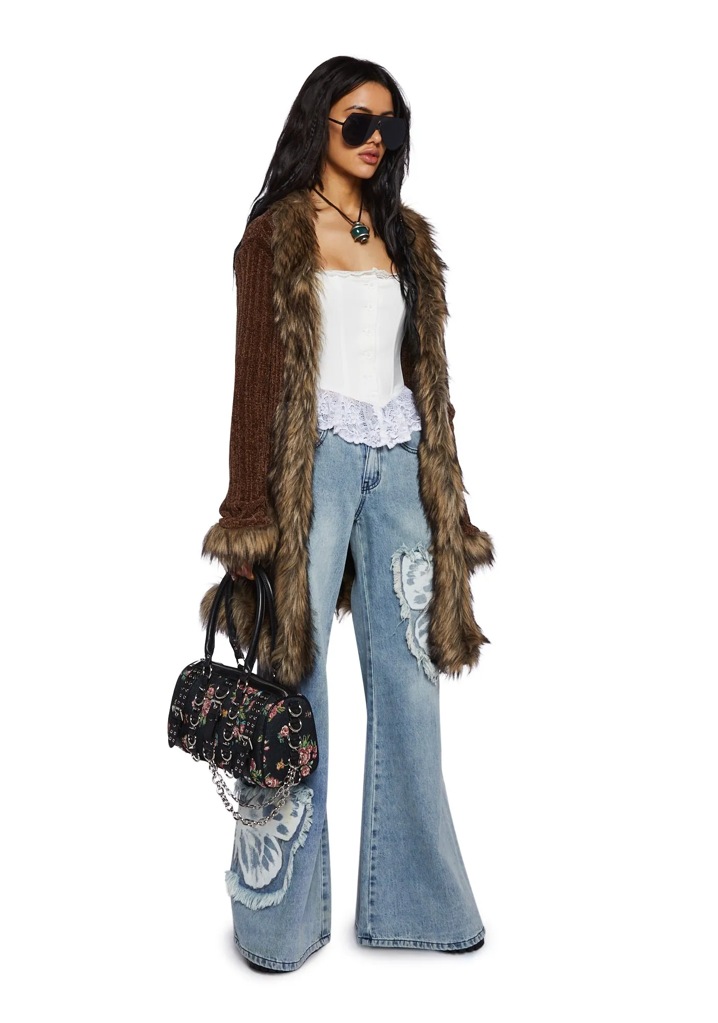 Furry Foe Long Cardigan-Brown sold by Dolls Kill product image thumbnail 2