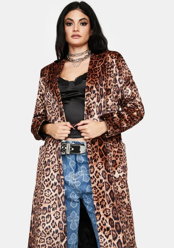 Never Changing Leopard Trench Coat sold by Dolls Kill