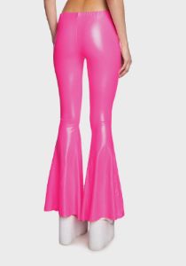Pink Shimmer Flare Pants sold by Dolls Kill