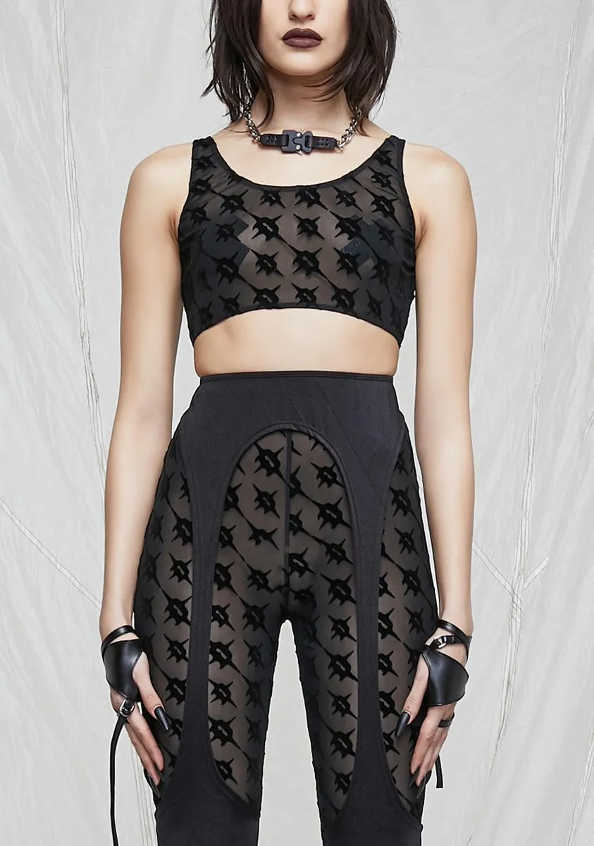 Synth Layered Logo Print Mesh Leggings sold by Dolls Kill product image thumbnail 3