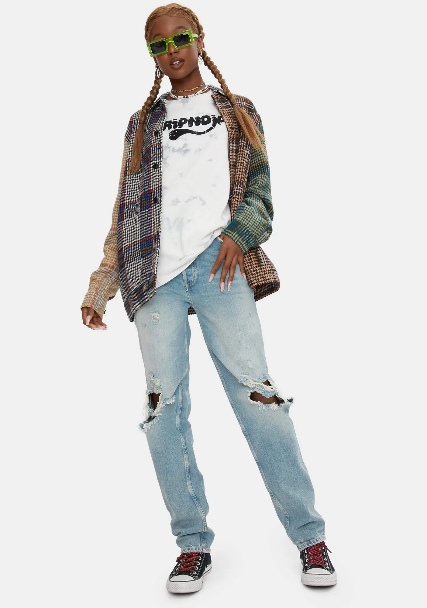 White Tie Dye Ripntail Tee sold by Dolls Kill product image thumbnail 3