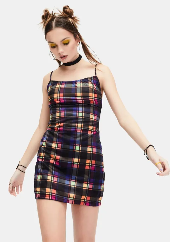 Running Wild Plaid Mini Dress sold by Dolls Kill