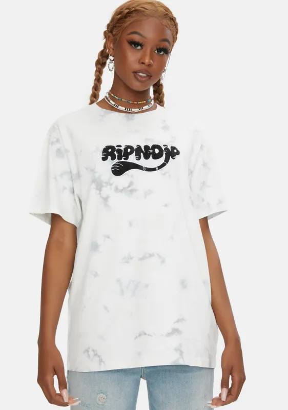White Tie Dye Ripntail Tee sold by Dolls Kill