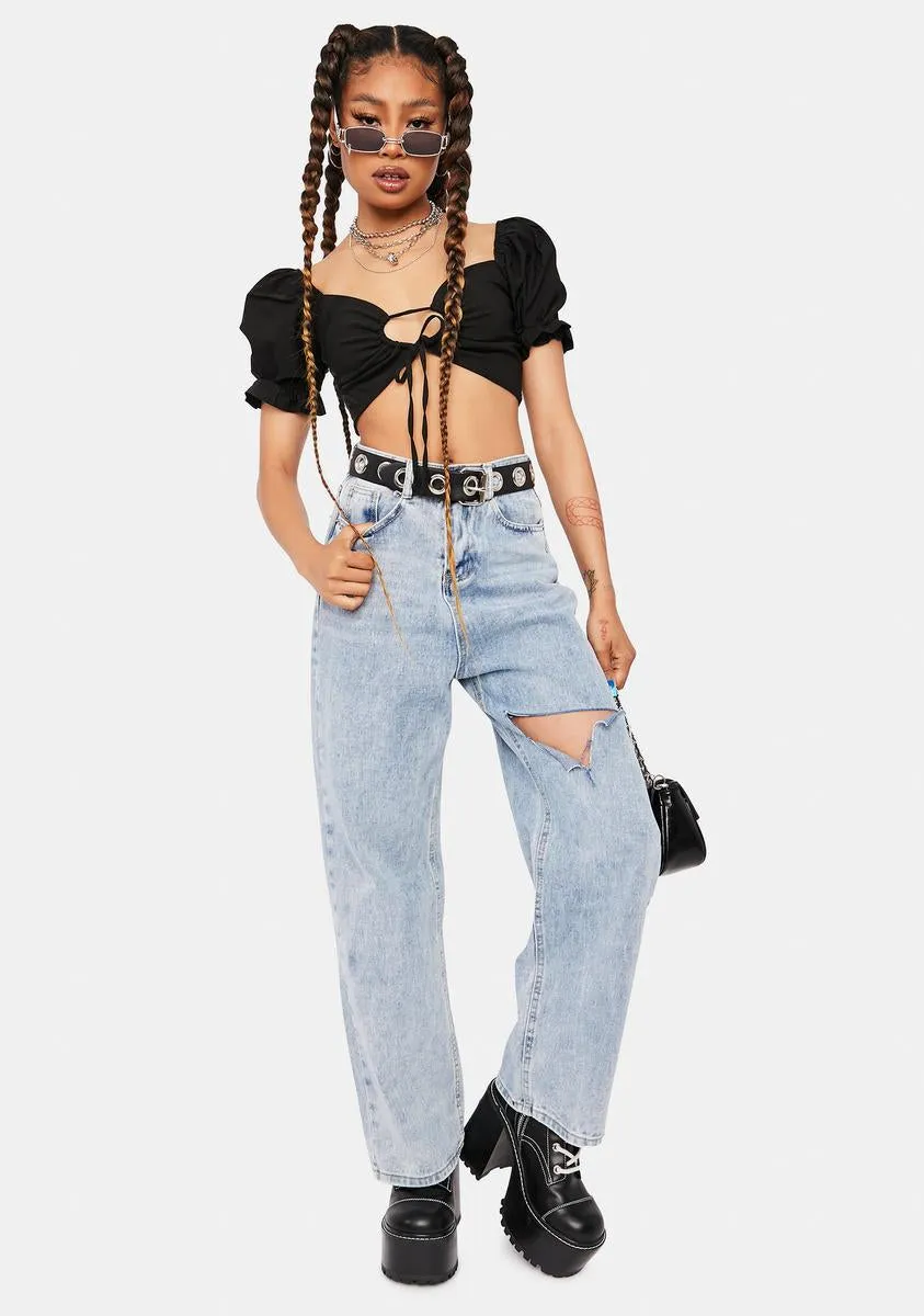 Night Seventh Heaven Keyhole Tie Crop Top sold by Dolls Kill product image thumbnail 3
