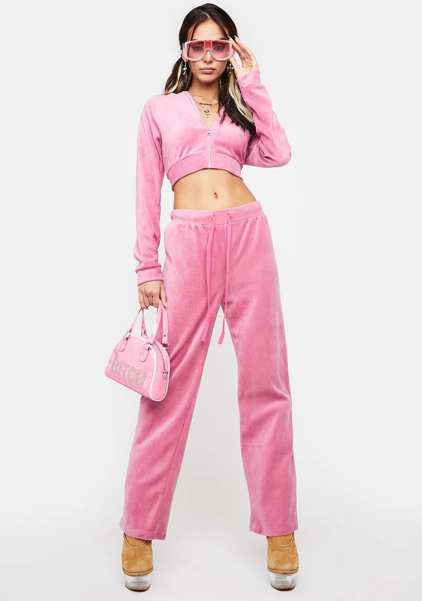 Berry Y2K Dreams Velour Tracksuit sold by Dolls Kill product image thumbnail 3