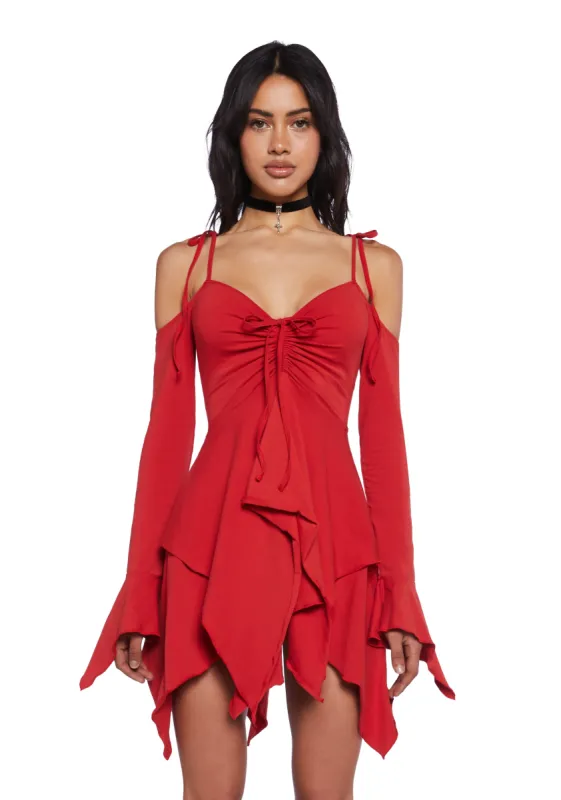 F is For Fairies® Handkerchief Dress - Red sold by Dolls Kill