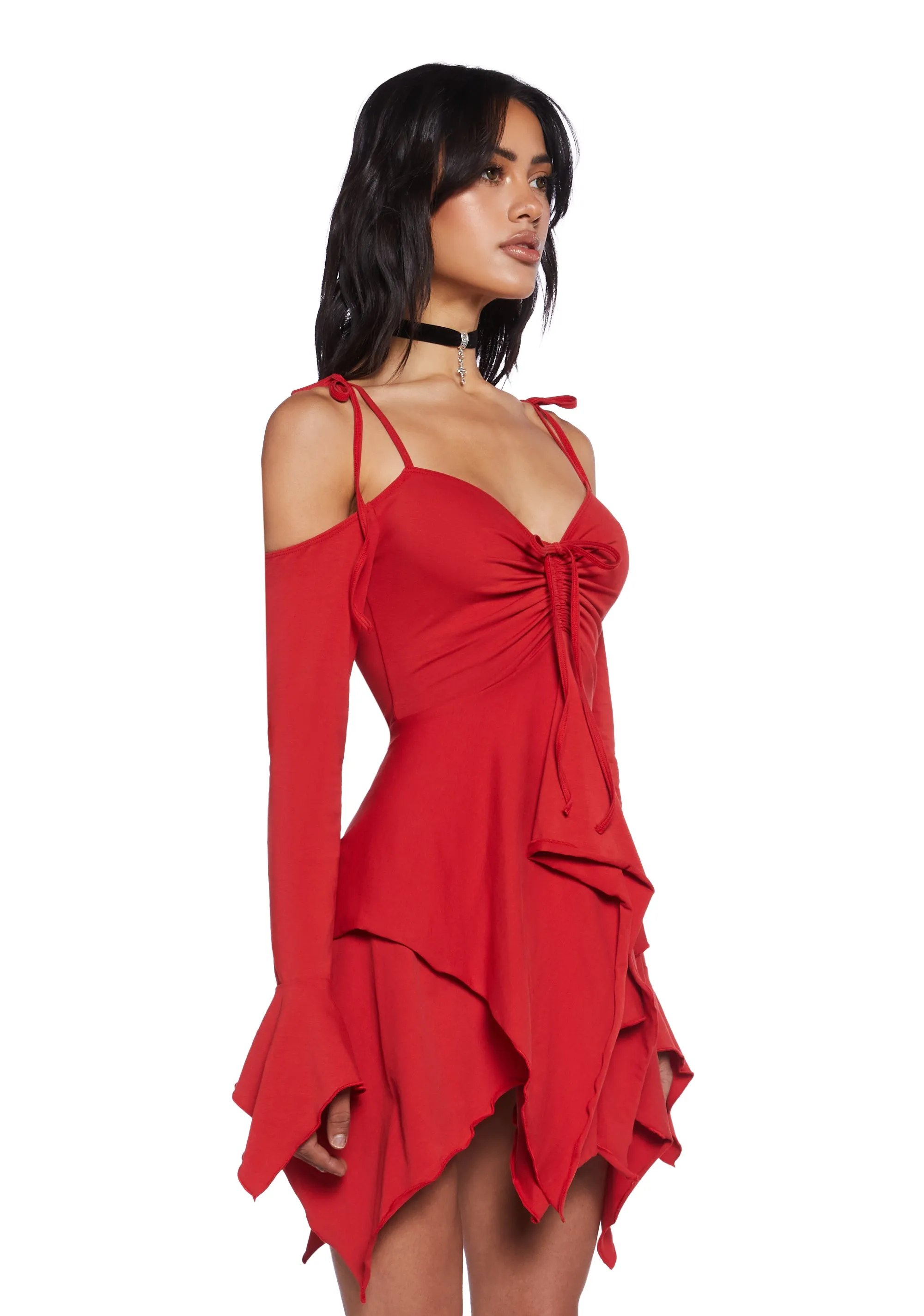 F is For Fairies™ Handkerchief Dress - Red sold by Dolls Kill product image thumbnail 3