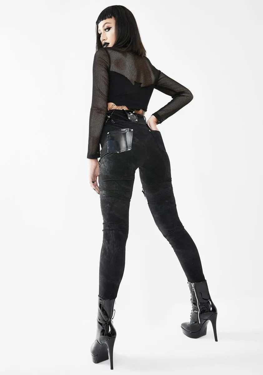 Pentagram Leg Harness Skinny Pants sold by Dolls Kill product image thumbnail 4