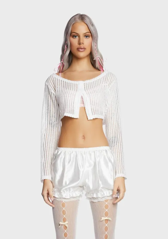 Frosted Great Escape Cropped Cardigan sold by Dolls Kill