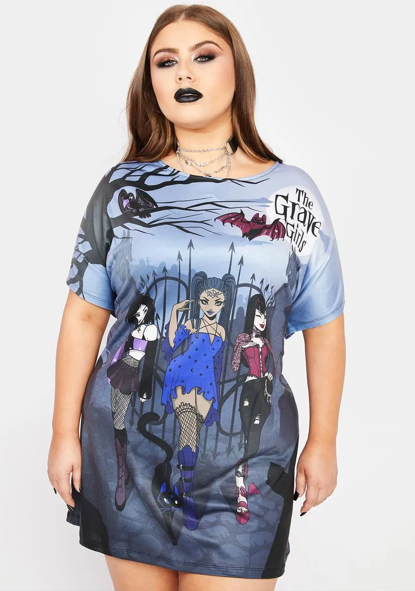 Plus Best Witches Oversized Graphic Tee sold by Dolls Kill