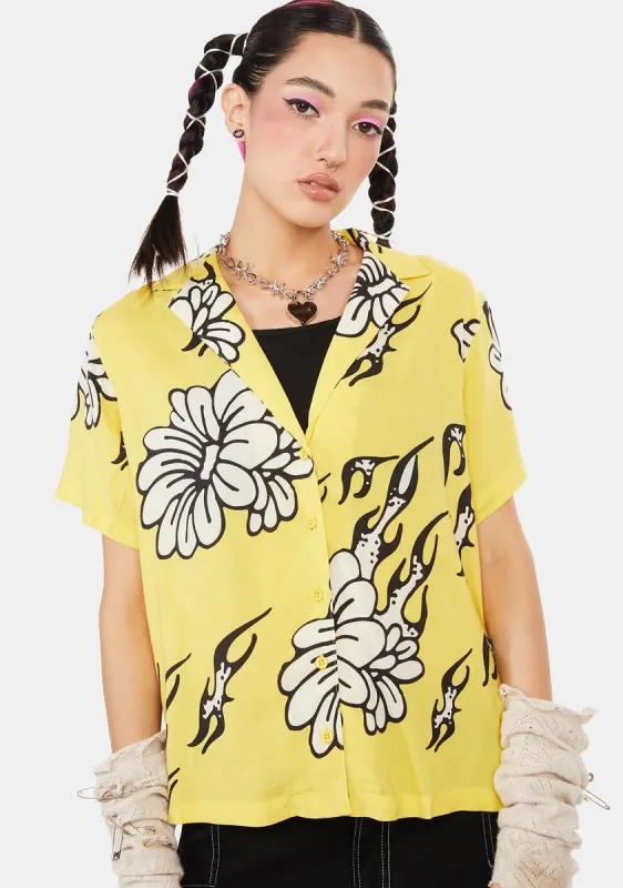 Flamin' Flowers Shirt sold by Dolls Kill