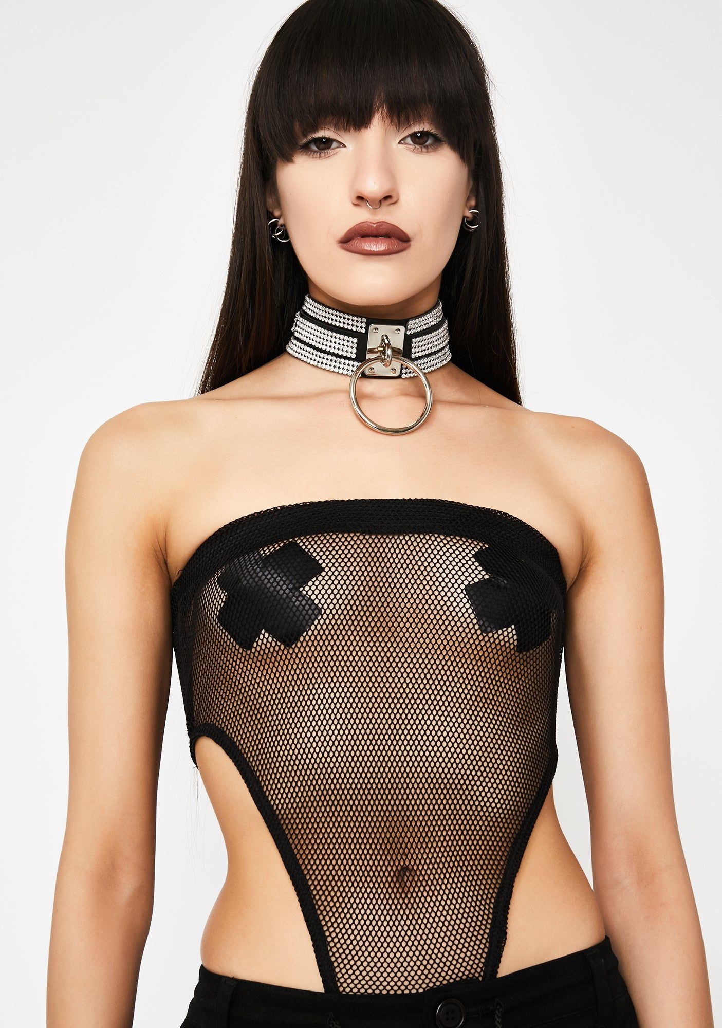 Rated Naughty Mesh Bodysuit sold by Dolls Kill