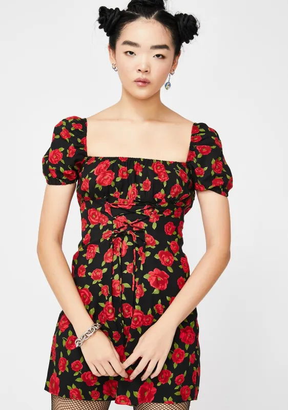 Roaming Rose Ruzenta Mini Dress sold by Dolls Kill