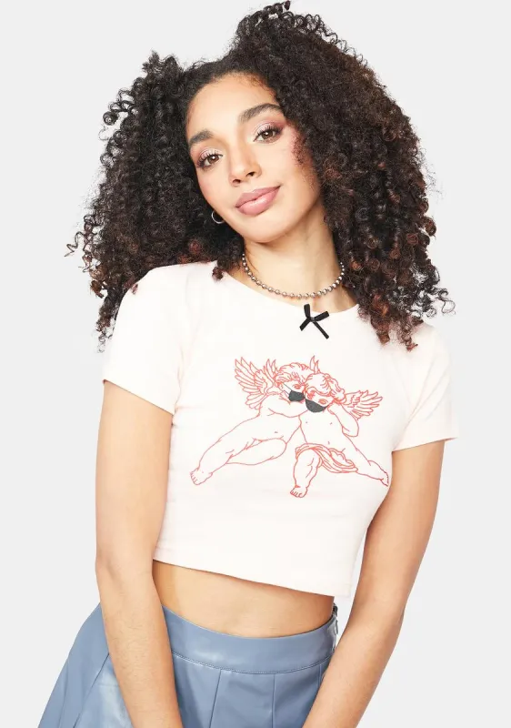 Face Mask Cherub Graphic Tee sold by Dolls Kill