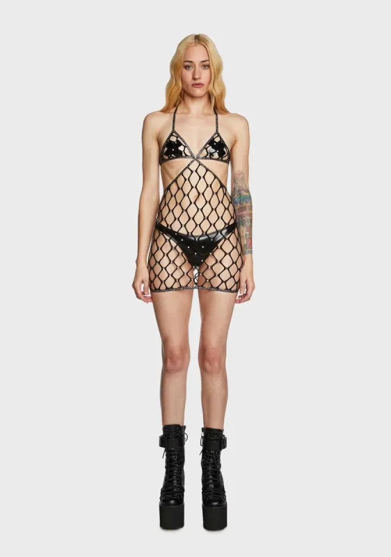Gutsy Darling Fishnet Dress sold by Dolls Kill