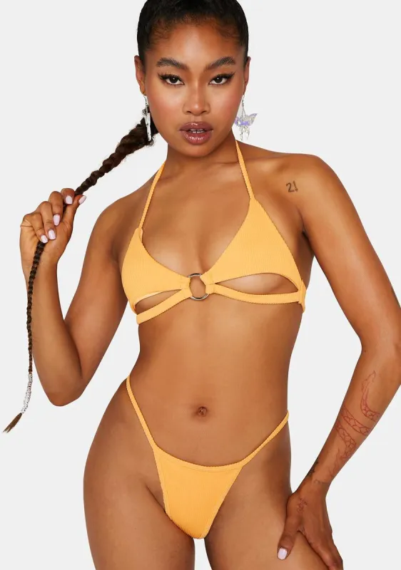 Orange Cleo Cut Out Bikini Set sold by Dolls Kill