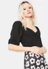 Night Perfect Poetry Puff Sleeve Crop Top sold by Dolls Kill