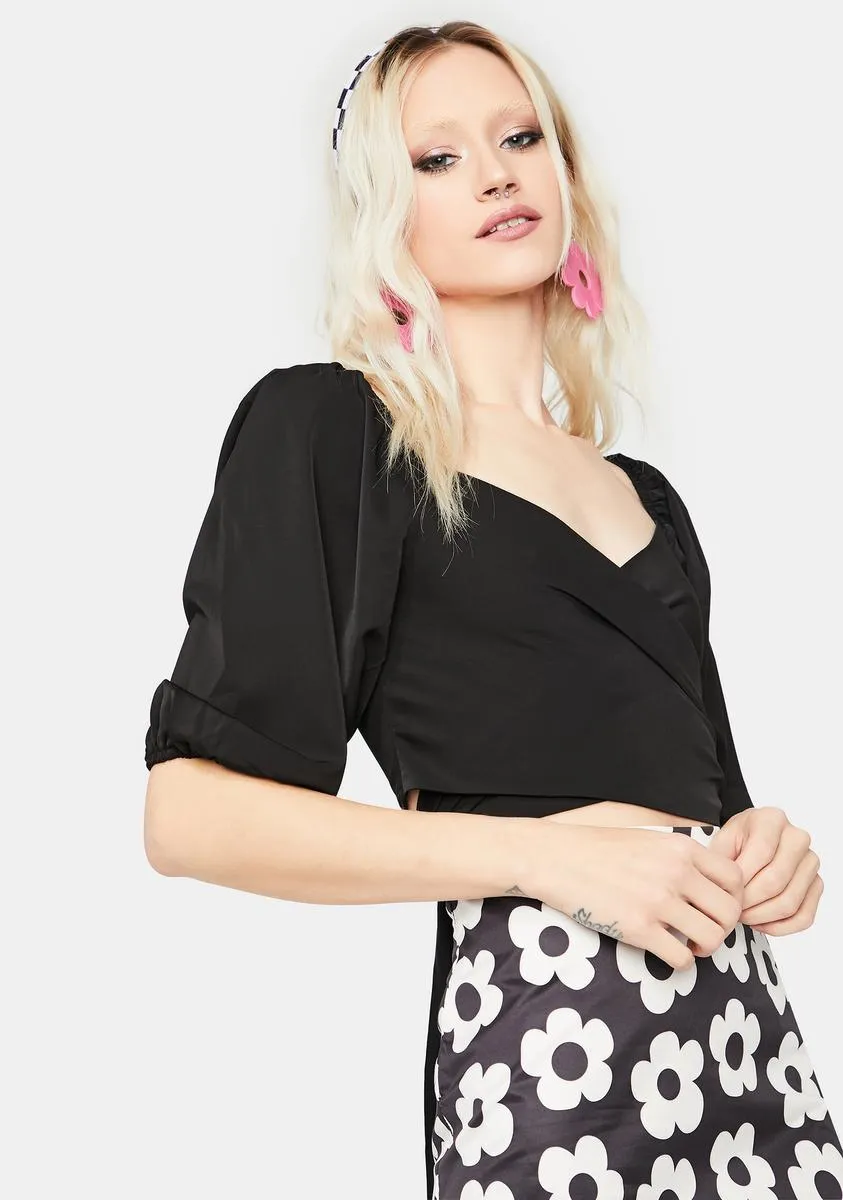 Night Perfect Poetry Puff Sleeve Crop Top sold by Dolls Kill product image thumbnail 2