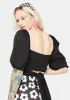 Night Perfect Poetry Puff Sleeve Crop Top sold by Dolls Kill