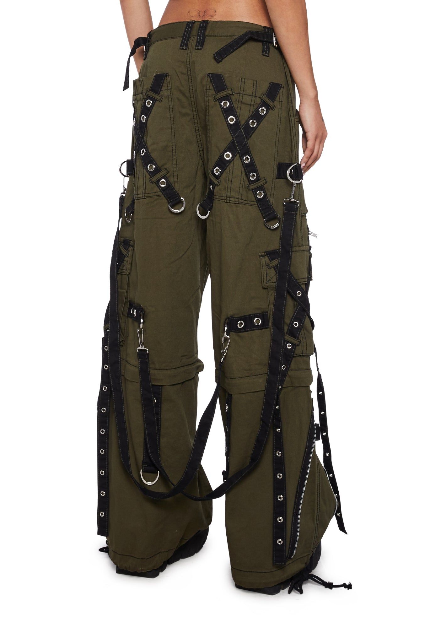 X-Strap Zip Off Pants- Green sold by Dolls Kill product image thumbnail 4