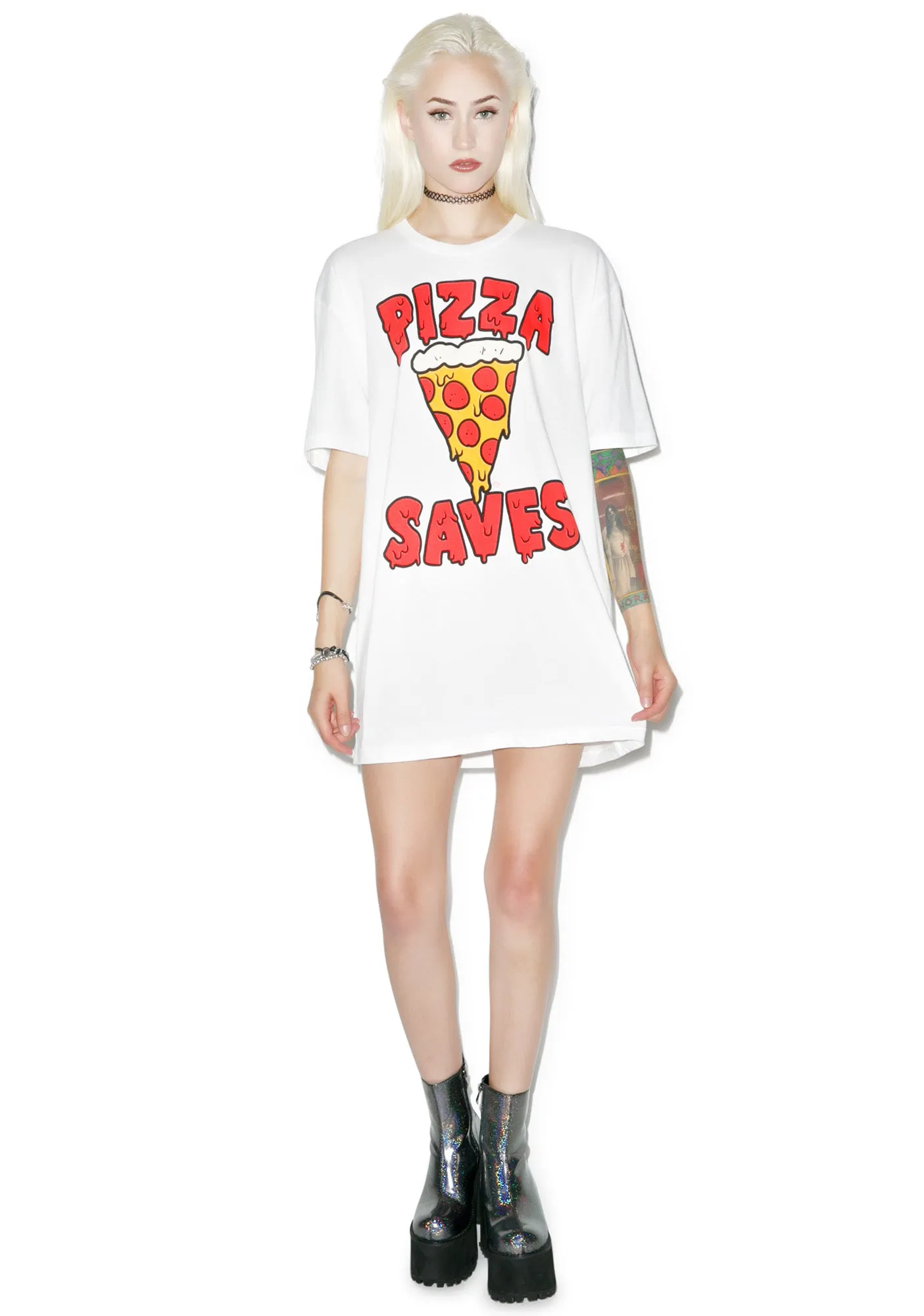 Pizza Saves Tee sold by Dolls Kill product image thumbnail 3