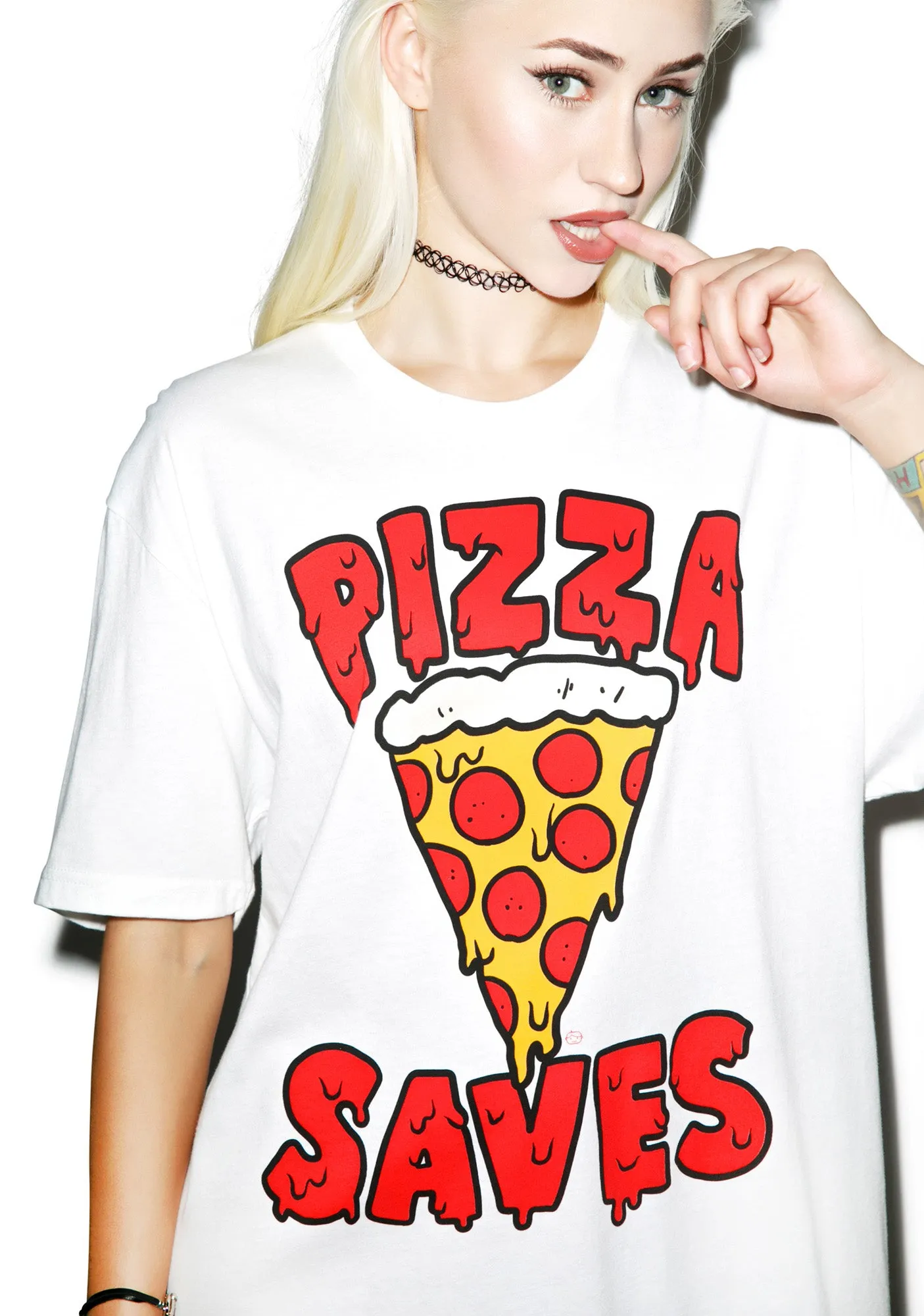 Pizza Saves Tee sold by Dolls Kill product image thumbnail 2