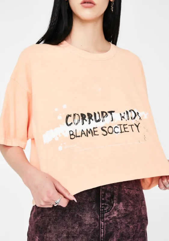 Corrupt Crop Graphic Tee sold by Dolls Kill