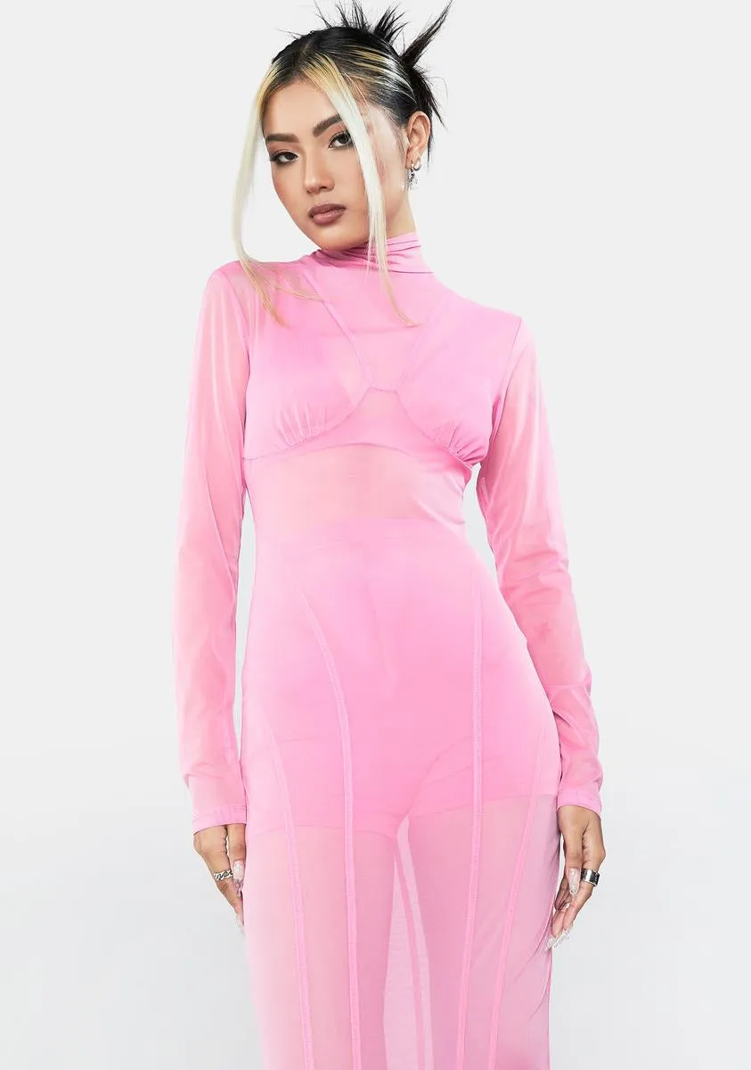 Bubblegum Hot To Touch Mesh Midi Dress sold by Dolls Kill product image thumbnail 2