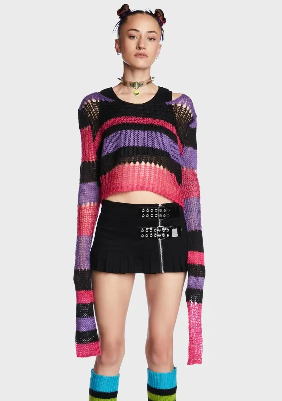 Crave Chaos Striped Sweater sold by Dolls Kill