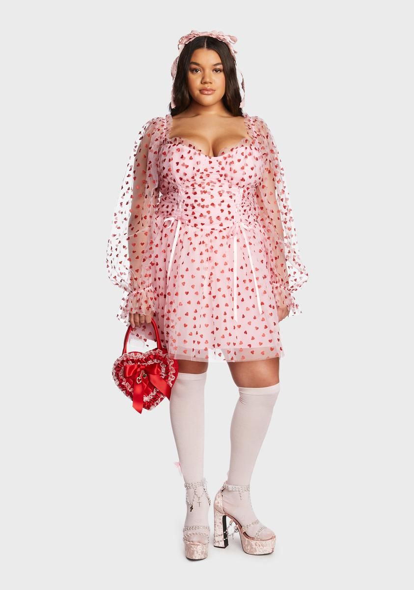 Plus Heavenly Affair Babydoll Dress-Pink sold by Dolls Kill product image thumbnail 5