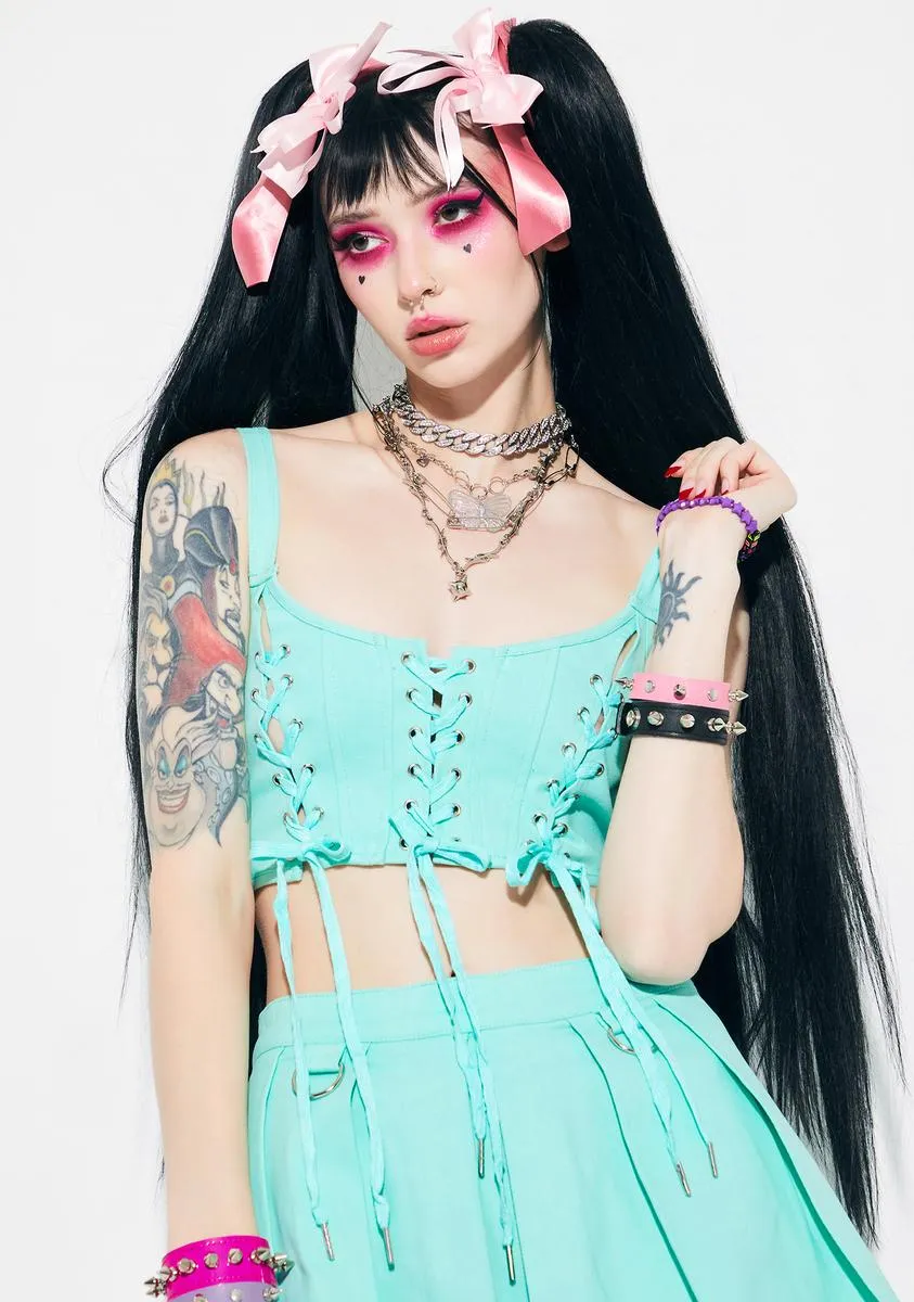 Perfect Strangers Lace Up Corset Top sold by Dolls Kill